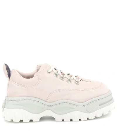 Shop Eytys Angel Platform Suede Sneakers In Pink