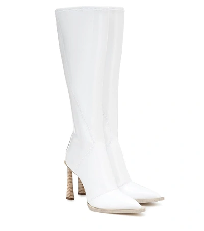 Shop Fendi Fframe Neoprene Boots In White