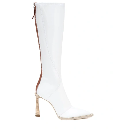 Shop Fendi Fframe Neoprene Boots In White
