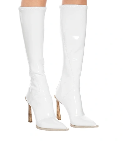 Shop Fendi Fframe Neoprene Boots In White