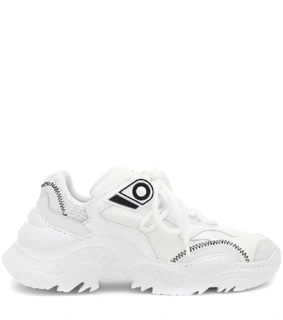 Shop N°21 Billy Leather And Mesh Sneakers In White