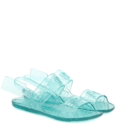 Shop Off-white Logo Pvc Sandals In Blue