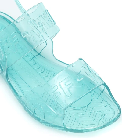 Shop Off-white Logo Pvc Sandals In Blue