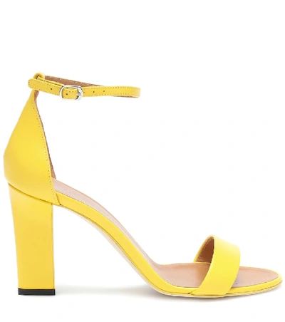Shop Victoria Beckham Anna Leather Sandals In Yellow