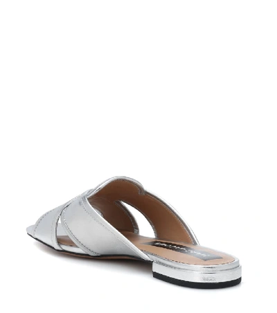 Shop Marc Jacobs Aurora Metallic Leather Sandals In Silver