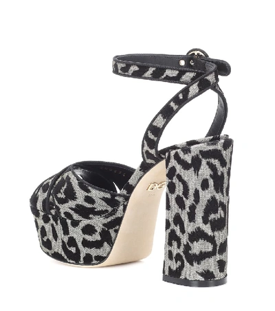 Shop Dolce & Gabbana Leopard Plateau Sandals In Black