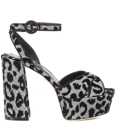 Shop Dolce & Gabbana Leopard Plateau Sandals In Black