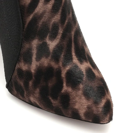 Shop Alaïa Leopard-print Calf Hair Ankle Boots In Black