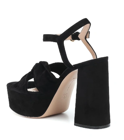 Shop Gianvito Rossi Donna Suede Platform Sandals In Black