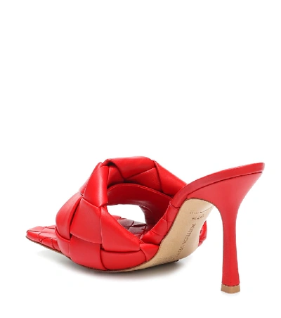 Shop Bottega Veneta Bv Lido Leather Sandals In Red