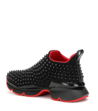 Christian Louboutin Spike Sock Donna Flat Sneakers in Black