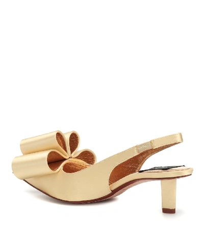 Shop Marc Jacobs Satin Slingback Pumps In Yellow