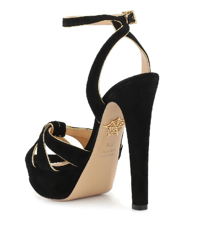Shop Charlotte Olympia It Girl Plateau Suede Sandals In Black