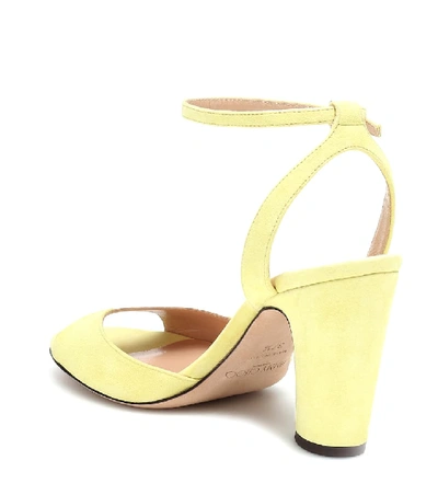 Shop Jimmy Choo Miranda 85 Suede Sandals In Yellow