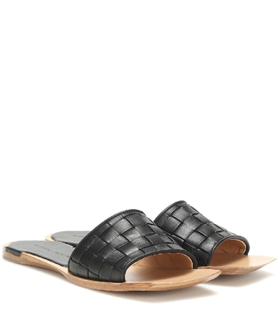 Shop Bottega Veneta Intrecciato Leather Sandals In Black