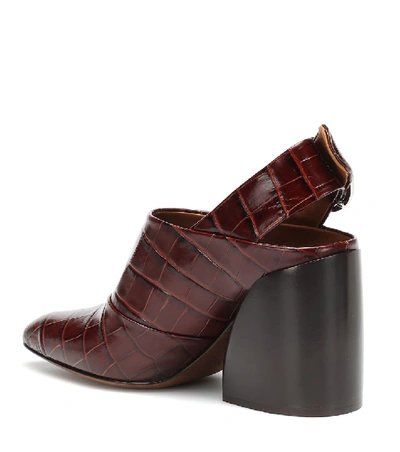 Shop Chloé Wave Slingback Mules In Brown