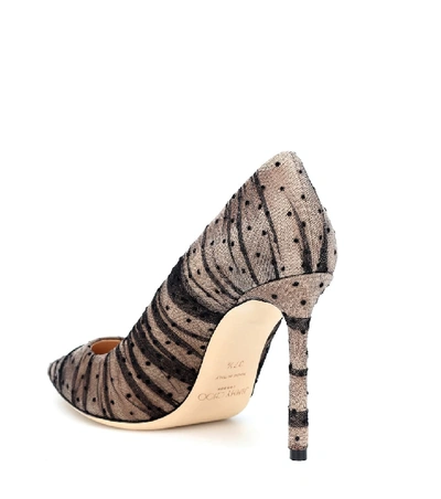 Shop Jimmy Choo Romy 100 Tulle And Suede Pumps In Beige