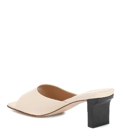 Shop Aeyde Katti Leather Sandals In White