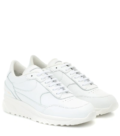 Shop Common Projects Track Classic Leather Sneakers In White
