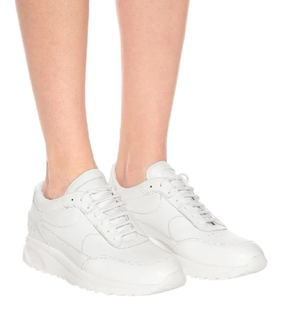 Shop Common Projects Track Classic Leather Sneakers In White