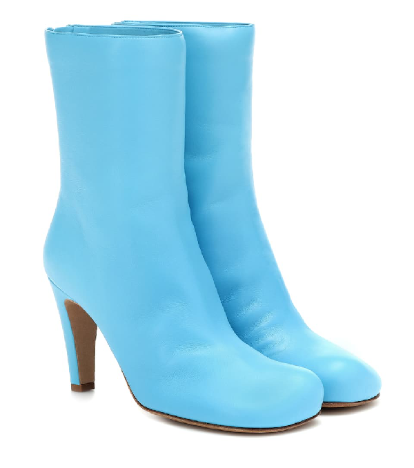 sky blue ankle boots