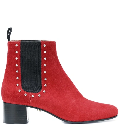 Shop Alexa Chung Suede Ankle Boots In Red