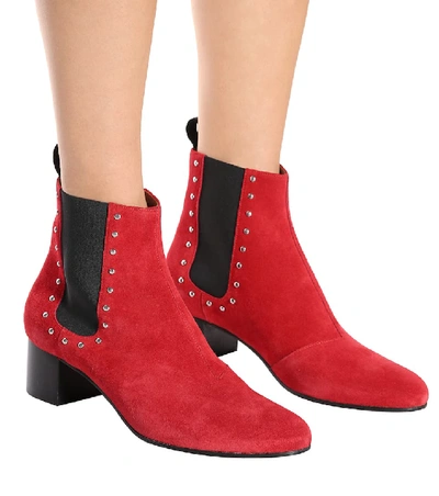Shop Alexa Chung Suede Ankle Boots In Red
