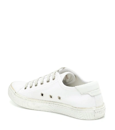 Shop Saint Laurent Malibu Canvas Sneakers In White