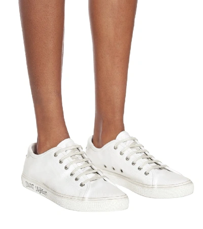 Shop Saint Laurent Malibu Canvas Sneakers In White