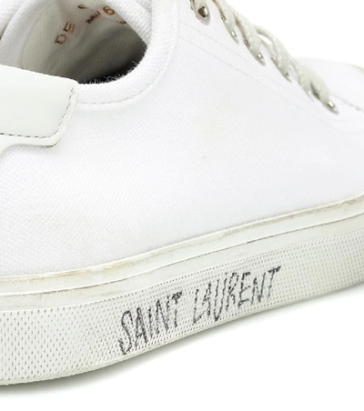 Shop Saint Laurent Malibu Canvas Sneakers In White