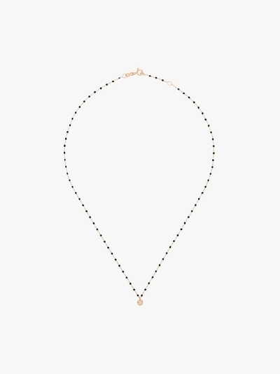 Shop Gigi Clozeau 18k Rose Gold 42 Cm Beaded Diamond Necklace