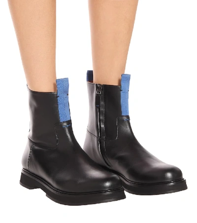 Shop Joseph Leather Ankle Boots In Black