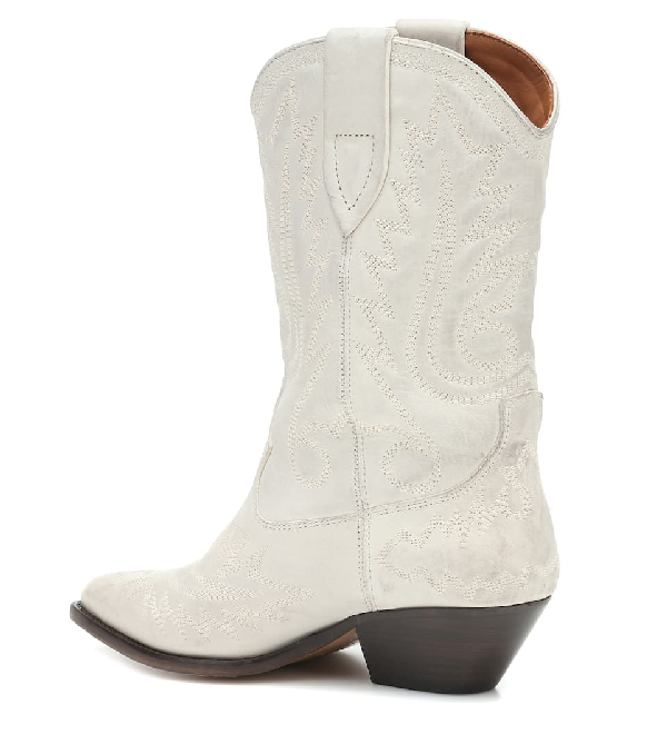 Isabel Marant Duerto Western Embroidered Boot In White | ModeSens