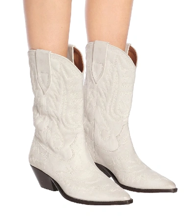 Shop Isabel Marant Duerto Leather Boots In White