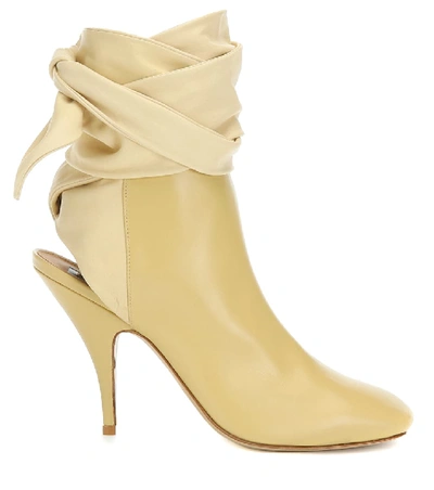 Shop Petar Petrov Sadie Leather Ankle Boots In Beige