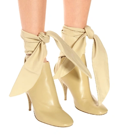 Shop Petar Petrov Sadie Leather Ankle Boots In Beige