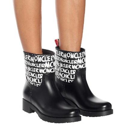 Shop Moncler Ginette Rubber Ankle Boots In Black