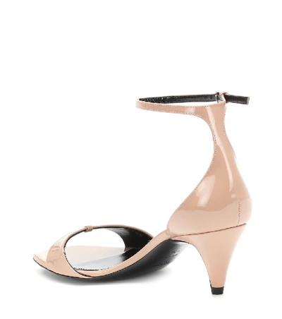 Shop Saint Laurent Charlotte Patent Leather Sandals In Pink