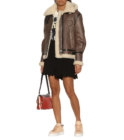 Chloé Lauren Low-top Leather Sneakers In Beige