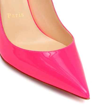 Shop Christian Louboutin Clare Sling 80 Patent Leather Pumps In Pink