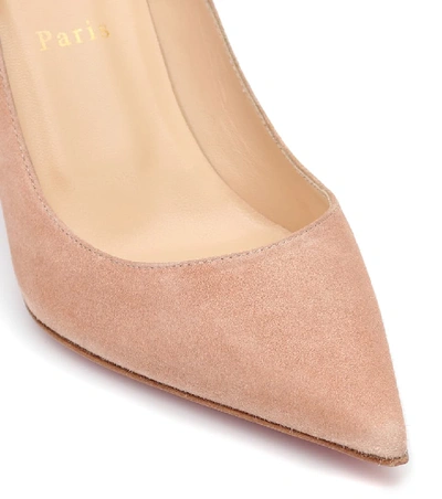 Shop Christian Louboutin Clare 80 Suede Pumps In Beige