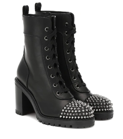 Shop Christian Louboutin Ts Croc Leather Ankle Boots In Black