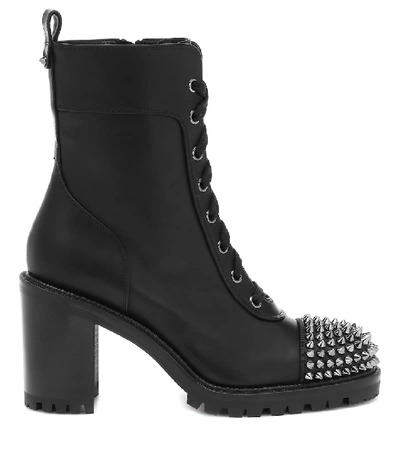 Shop Christian Louboutin Ts Croc Leather Ankle Boots In Black