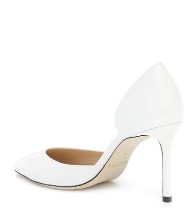 JIMMY CHOO ESTHER 85 CROC-EFFECT LEATHER PUMPS P00433379