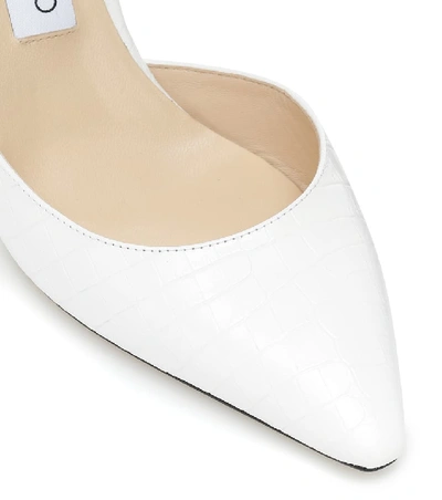 JIMMY CHOO ESTHER 85 CROC-EFFECT LEATHER PUMPS P00433379