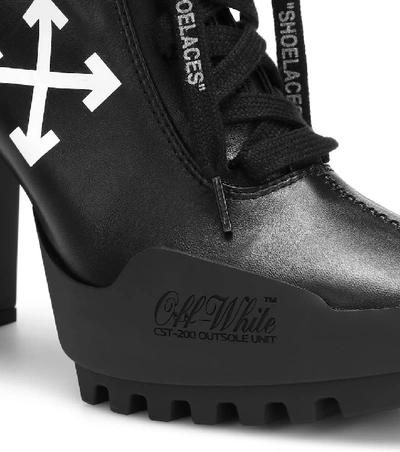 Shop Off-white Moto Leather Ankle Boots In Black