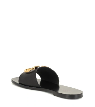 Valentino Garavani Go Logo皮革凉拖鞋