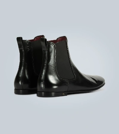 Shop Dolce & Gabbana Leather Chelsea Boots In Black