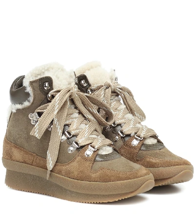 Shop Isabel Marant Brendta Suede Ankle Boots In Neutrals