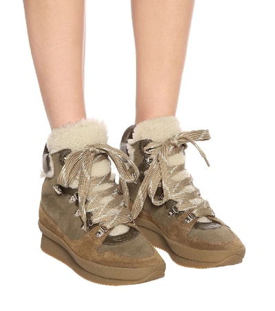 Shop Isabel Marant Brendta Suede Ankle Boots In Neutrals